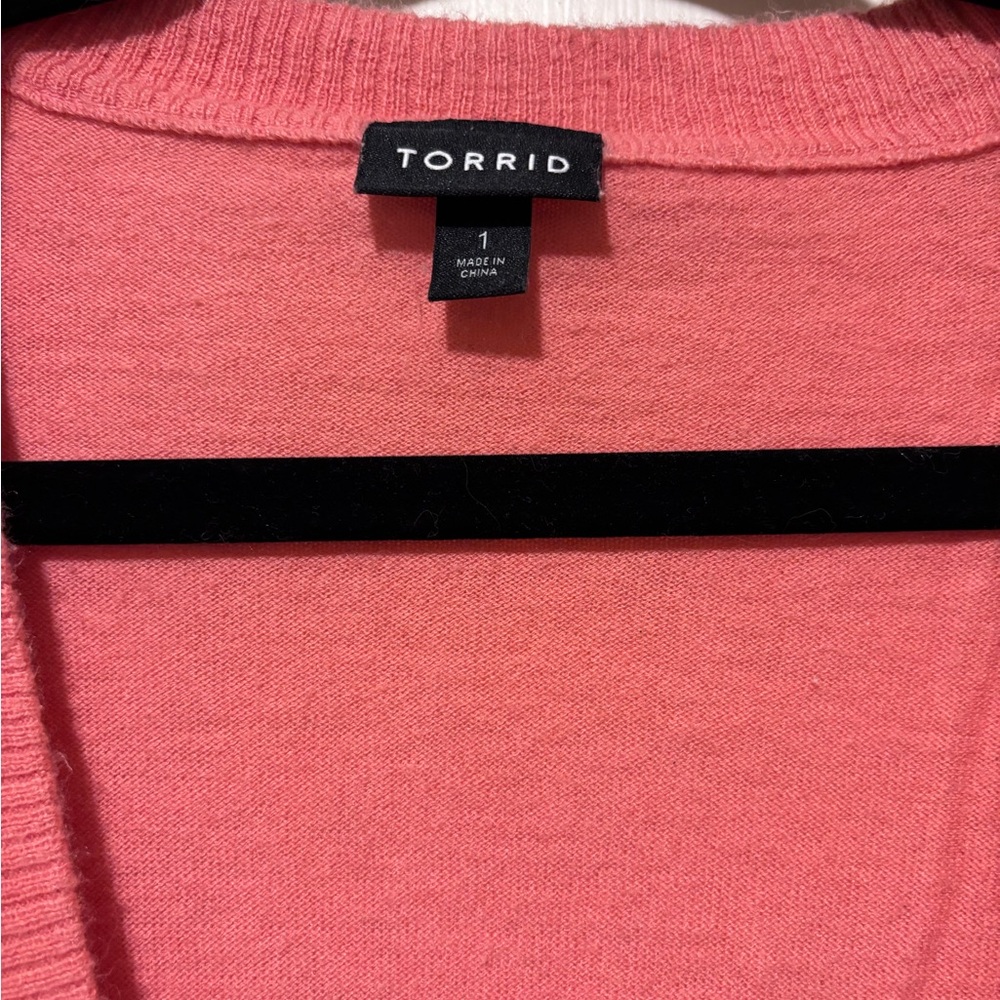 Torrid Coral Button-Up Cardigan - Picture 2 of 4
